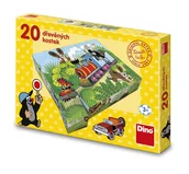 Klocki - Drewniane klocki obrazkowe puzzle Pojazdy Krecika 20 klocków dla dzieci 3+ oryginalne z Czech - miniaturka - grafika 1