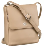 Torebki damskie - Torebka damska skórzana Rovicky mała listonoszka saszetka miejska crossbody, beżowy - miniaturka - grafika 1