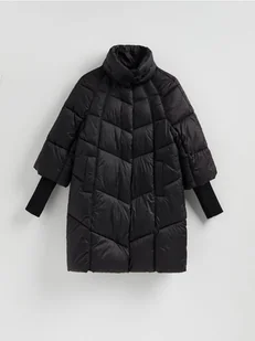 Reserved - Długa pikowana kurtka - czarny - Kurtki damskie - miniaturka - grafika 1