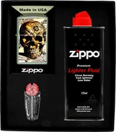 Trafika - Zestaw Zippo Zapalniczka Vintage Skull Prezentowy No1 - miniaturka - grafika 1