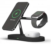 Ładowarki do telefonów - Tech-Protect Tech-Protect A12 3w1 Magnetic MagSafe Wireless Charger czarny - miniaturka - grafika 1