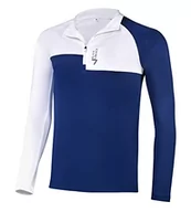 Koszulki męskie - Black Crevice Męska koszulka funkcyjna z zamkiem błyskawicznym, biała/granatowa, XL - miniaturka - grafika 1