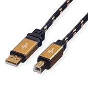 Kable USB - Roline Kabel USB GOLD USB 2.0 Kb A-B ST/ST3 m - 11888803 - miniaturka - grafika 1