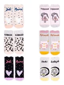 Skarpetki dla dzieci - Skarpety dziewczęce z uszkami napisy 6PAK 14-16 - miniaturka - grafika 1