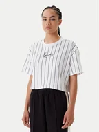 Koszulki i topy damskie - Karl Kani T-Shirt Small Signature Essential Pinstripe 6137879 Biały Relaxed Fit - miniaturka - grafika 1