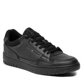 Półbuty męskie - Sneakersy Tommy Hilfiger Th Basket Core Leather Ess FM0FM05040 Black BDS - grafika 1