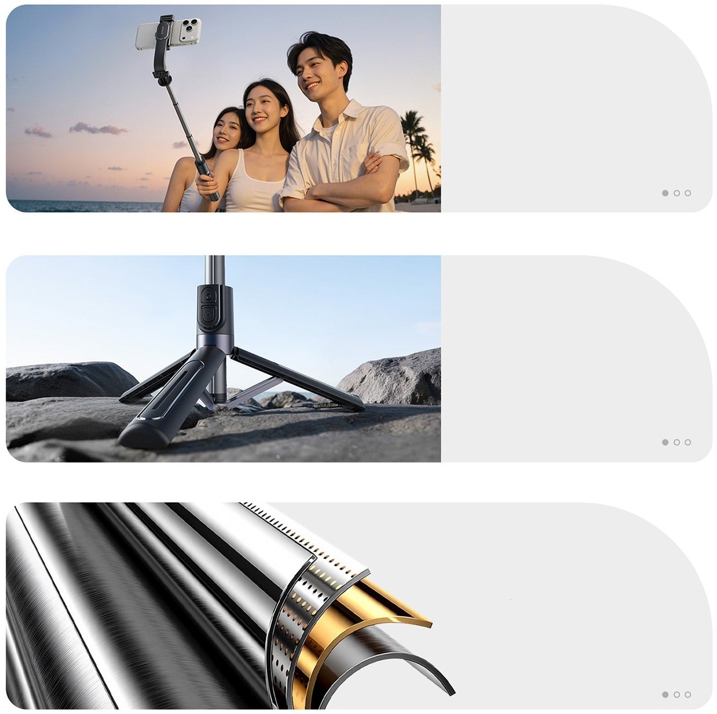 Selfie stick Orico aluminiowy mini tripod Bluetooth obrót 360 stopni czarny