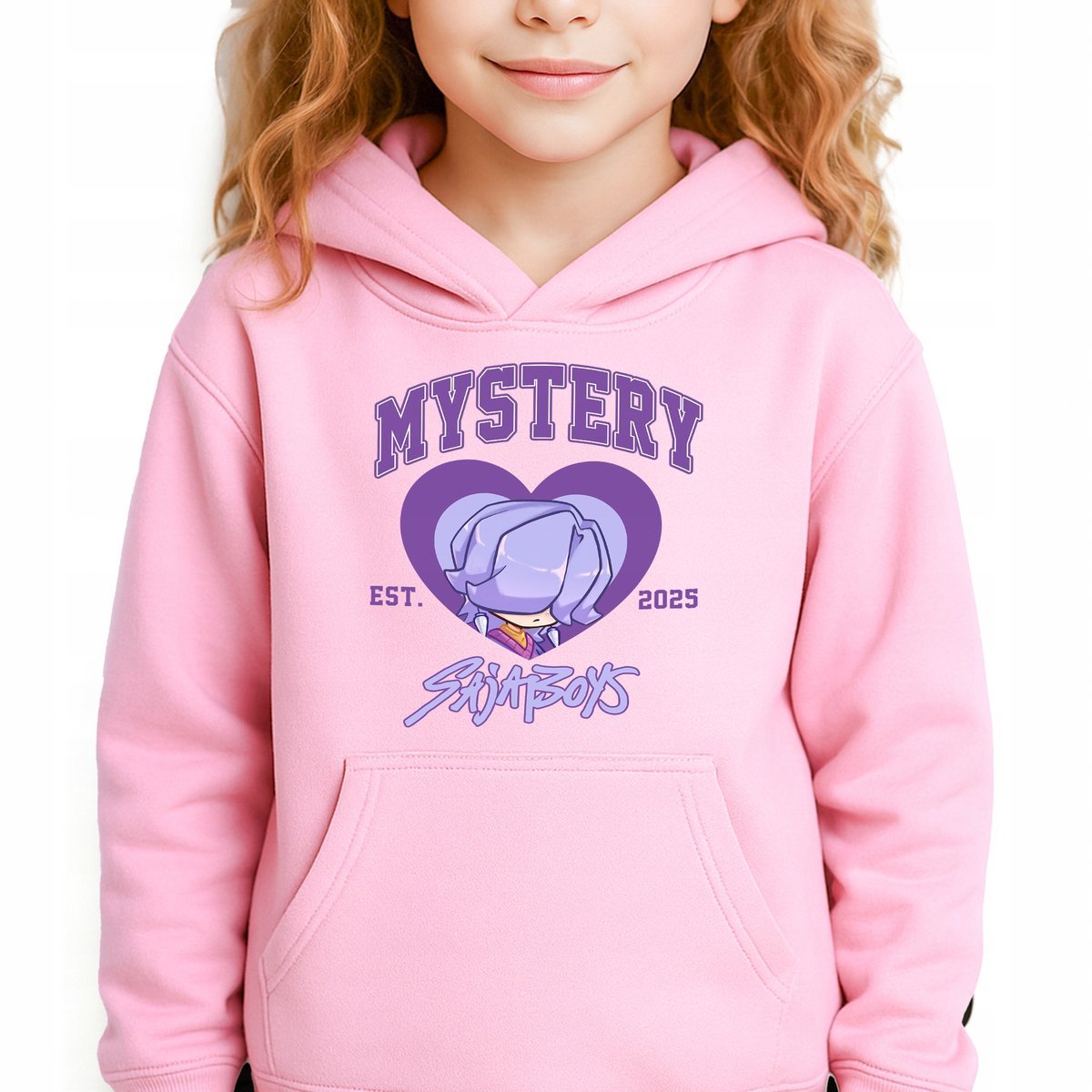 Bluza Dziecięca Różowa Z Kapturem MISTERY SAJABOYS Muzyka Wzory Rozm 128 cm