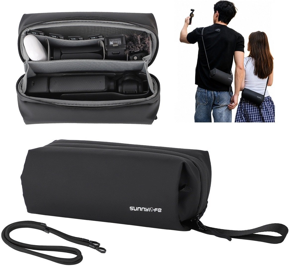 Torba SunnyLife Etui Futerał Organizer Case Do Dji Osmo Pocket 3 / Insta360 X5 / Go 3s / B018-d / Czarny SB11966