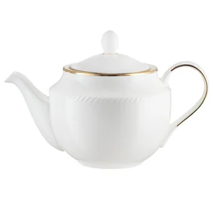 Dzbanek do herbaty porcelanowy złota linia 1,3 litra CAMILLA - Dzbanki i imbryki - miniaturka - grafika 1