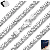 Naszyjniki męskie - MĘSKI MASYWNY ŁAŃCUSZEK KRÓLEWSKI PRÓBA 925 SREBRO - Golden Celebrity - miniaturka - grafika 1