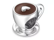 Pandora Valerio.pl Rodowany srebrny charms filiżanka kawy coffee srebro 925 BEAD34 BEAD34