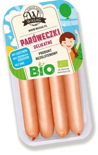 PARÓWKI WIEPRZOWE DELIKATNE BEZGLUTENOWE BIO 150 g - WASĄG (Z PÓŁKI) - Zdrowa żywność - miniaturka - grafika 1