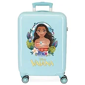 Walizki - Disney Vaiana walizka kabinowa niebieska 38 x 55 x 20 cm sztywne ABS kombinowane zamknięcie boczne 34 l 2 kg 4 podwójne koła - miniaturka - grafika 1
