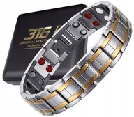 Bransolety męskie - SREBRNA ZDROWOTNA BRANSOLETA BRANSOLETKA MĘSKA MAGNETYCZNA MOCNA ORYGINAŁ - miniaturka - grafika 1