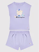 Spodenki damskie - Champion Komplet t-shirt i szorty sportowe 404397 Fioletowy Custome Fit - miniaturka - grafika 1