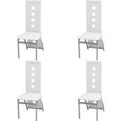 Krzesła - vidaXL Krzesła do jadalni ze sztucznej skóry, białe 4 szt. - miniaturka - grafika 1