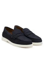 Mokasyny męskie - Tommy Hilfiger Mokasyny Nubuck P Loafer FM0FM05350 Granatowy - miniaturka - grafika 1