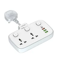 Listwy zasilające - Listwa zasilająca z 2 gniazdami AC, 3x USB, 1x USB-C LDNIO SC2413, 2500W (biała) - miniaturka - grafika 1