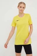 Koszulki sportowe damskie - Nike t-shirt treningowy Park VII kolor żółty - miniaturka - grafika 1