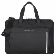 Torby na laptopy - Tommy Hilfiger Pique Teczka 38 cm Komora na laptopa black - miniaturka - grafika 1
