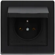 Gniazdka elektryczne - Gniazdo łazienkowe kuchenne JOWISZ czarny mat - miniaturka - grafika 1