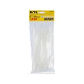 Taśmy izolacyjne i naprawcze - Opaska zaciskowa 4.8 x 200 mm biała nylon 100 szt. Drel - miniaturka - grafika 1