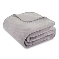 Narzuty - Narzuta Caden 200 x 220 cm jodełka welurowa srebrny - miniaturka - grafika 1