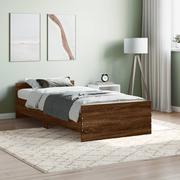 Łóżka - vidaXL Rama łóżka, brązowy dąb, 90x200 cm, materiał drewnopochodny - miniaturka - grafika 1