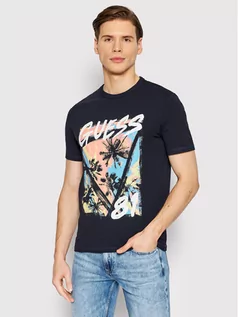 Koszulki męskie - GUESS T-Shirt M2GI24 J1311 Granatowy Slim Fit - grafika 1