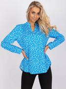 Bluzki damskie - Bluzka koszulowa niebieski casual dekolt w kształcie V rękaw długi - miniaturka - grafika 1