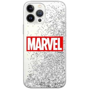 Etui płynny brokat do Apple IPHONE 12 / 12 PRO Marvel: Marvel 006 oryginalne i oficjalnie licencjonowane, Srebrny - Etui i futerały do telefonów - miniaturka - grafika 1