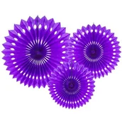 Dekoracje sali - Party Deco Rozetki wiszące fioletowe - 3 szt. RPB2-014 - miniaturka - grafika 1