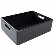 Pudełka i szkatułki - Skrzynka drewniana pudełko czarne 40x30x13 cm - miniaturka - grafika 1