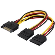 Kable komputerowe i do monitorów - Elmak SAVIO AK-17 Kabel zasilający/ adapter SATA 15pin M - 2xSATA 15pin F 1_568945 - miniaturka - grafika 1