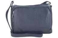 Torebki damskie - Barberini's, Listonoszka damska, z kieszeniami, granatowa - miniaturka - grafika 1