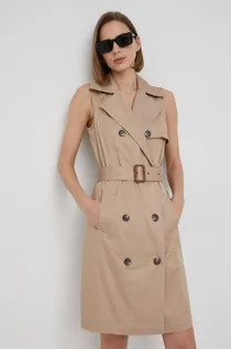 Sukienki - Ralph Lauren Lauren Lauren sukienka kolor beżowy mini dopasowana - grafika 1