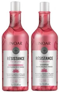 INOAR Resistance Lotus DUO PACK, wegański szampon + odżywka do włosów osłabionych, 2x1l - Zestawy kosmetyków damskich - miniaturka - grafika 1
