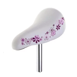Selle Mio, Siodło rowerowe dziecięce, różowe kwiaty, 20" - Siodełka rowerowe i akcesoria - miniaturka - grafika 1