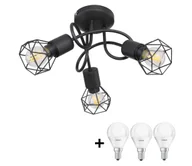 Lampy sufitowe - Globo - LED Żyrandol natynkowy XARA 3xE14/4W/230V czarny - miniaturka - grafika 1