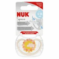 Smoczki uspokajające - Nuk Smoczek uspokajający silikonowy 6-18m Space Słońce 10736385 - miniaturka - grafika 1