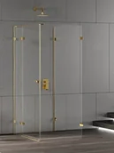 Kabiny prysznicowe - New Trendy Złota kabina przyścienna z bocznym wejściem 90x100 EXK-4830 Eventa Gold Shine - miniaturka - grafika 1
