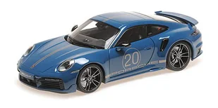 Porsche 911 (992) Turbo S Coupe Sport Design 2021 Blue 1:18 Minichamps - Samochody i pojazdy dla dzieci - miniaturka - grafika 1