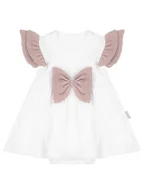 Body dla niemowląt - Dziewczęce Sukienko-body krótki rękaw Białe Nicol,r.68 - miniaturka - grafika 1