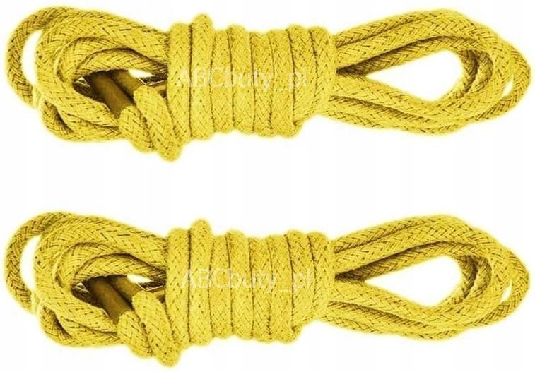 Sznurówki ŻÓŁTE Sznurowadła 90 cm CIENKIE OKRĄGŁE 2,5 mm BAWEŁNIANE G9-55