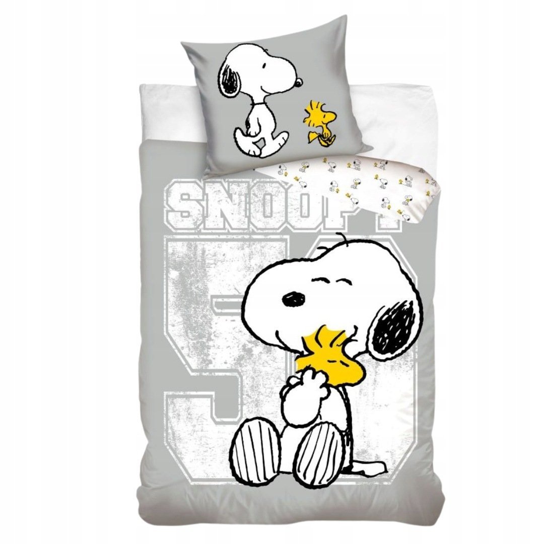 Pościel Dziecięca Snoopy 150x210+50x60 z Pieskiem i Woodstockiem