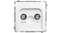Gniazdka elektryczne - Kontakt Simon Kontakt_Simon Gniazdo TV-DATA. Dwa porty wyjściowe typu ""F"" (moduł). Częstotliwość dla wejścia 5-1000 MHz biały DAD1.01/11 - miniaturka - grafika 1