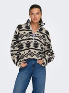 Bluzy damskie - ONLY Bluza polarowa w kolorze kremowo-czarnym - miniaturka - grafika 1
