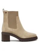 Botki damskie - Tommy Hilfiger Sztyblety FW0FW08429 Beżowy - miniaturka - grafika 1