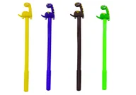 Zabawki kreatywne - Długopis Z Dinozaurem Zatyczka Czarny Wkład Mix Brązowy Żółty 0.5mm - miniaturka - grafika 1